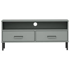 TV Stand with Metal Legs Solid Wood Pine - 41.7 x 15.7 x 18.3