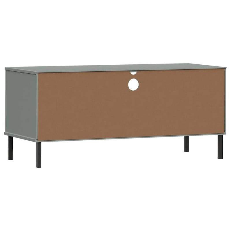 TV Stand with Metal Legs Solid Wood Pine - 41.7 x 15.7 x 18.3