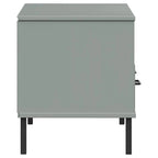 TV Stand with Metal Legs Solid Wood Pine - 41.7 x 15.7 x 18.3