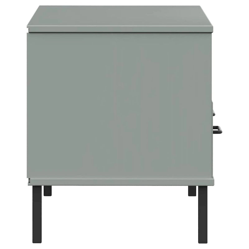 TV Stand with Metal Legs Solid Wood Pine - 41.7 x 15.7 x 18.3
