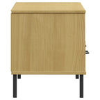 TV Stand with Metal Legs Solid Wood Pine - 41.7 x 15.7 x 18.3