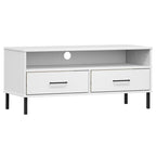 TV Stand with Metal Legs Solid Wood Pine - 41.7 x 15.7 x 18.3