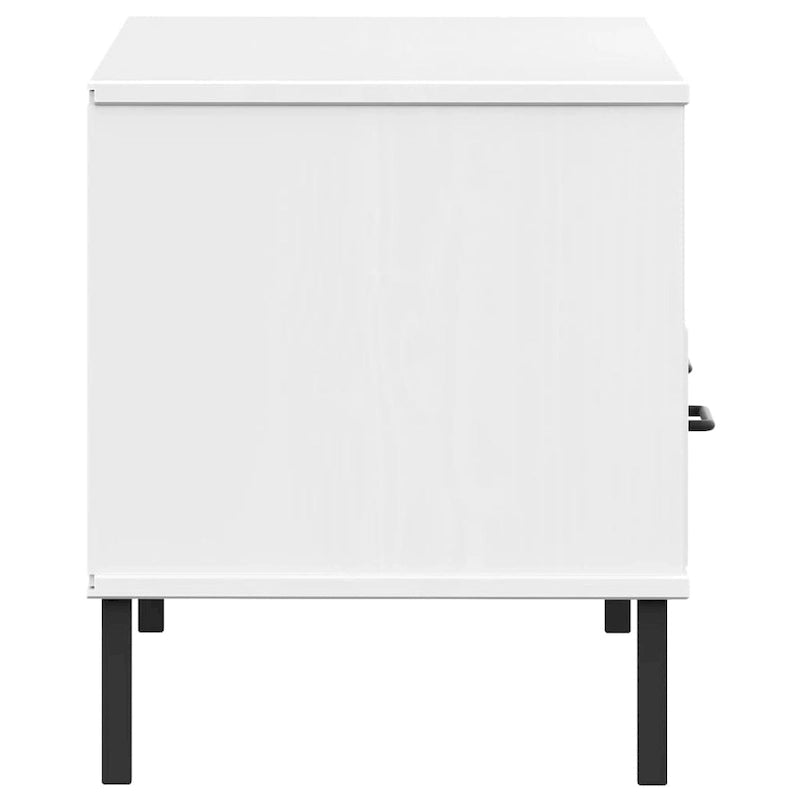 TV Stand with Metal Legs Solid Wood Pine - 41.7 x 15.7 x 18.3