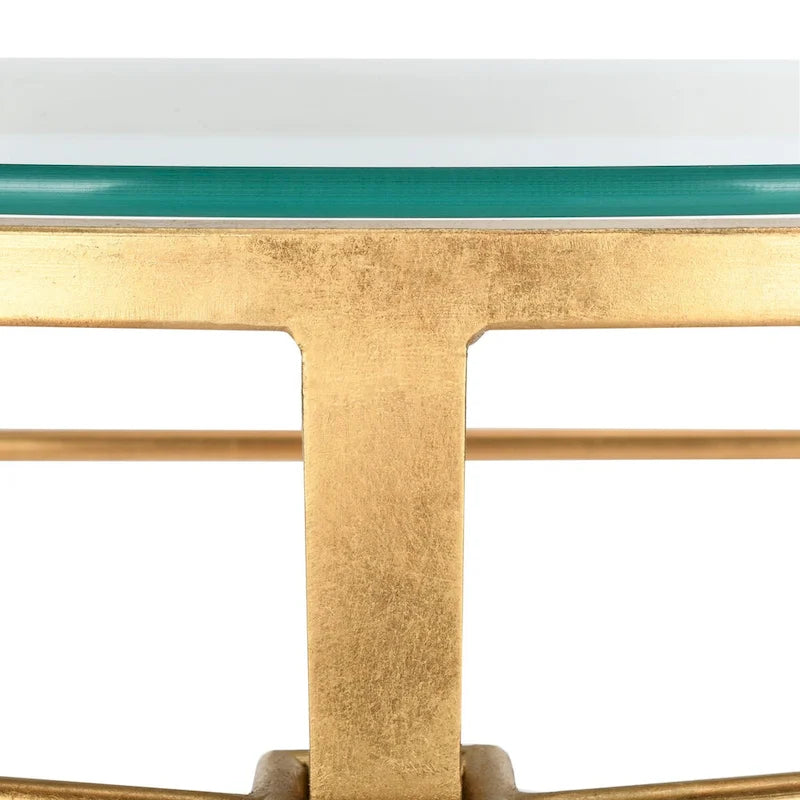 Antique Gold Glass Console Table