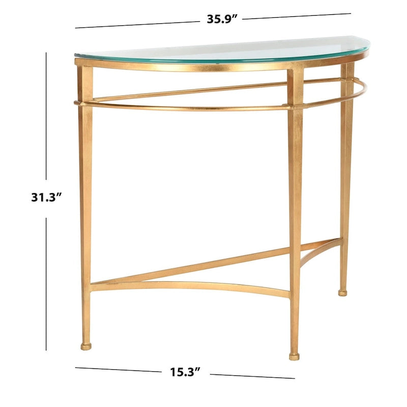 Antique Gold Glass Console Table