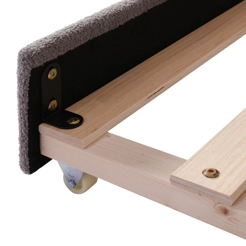 Full Size Upholstered Daybed with LED Light and Trundle
