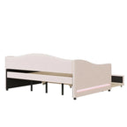 Full Size Upholstered Daybed with LED Light and Trundle