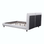 Queen Size Upholstered Platform Bed with Two Large Headrests