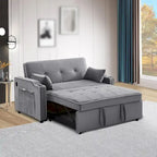 3-in-1 slaapbank, moderne fluwelen loveseat met uitschuifbaar bed