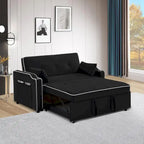 3-in-1 slaapbank, moderne fluwelen loveseat met uitschuifbaar bed