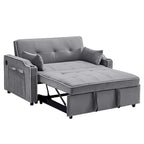 3-in-1 slaapbank, moderne fluwelen loveseat met uitschuifbaar bed