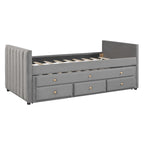 Upholstered Daybed with Twin Size Trundle and Drawers