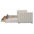 Upholstered Daybed with Twin Size Trundle and Drawers