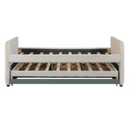 Upholstered Daybed with Twin Size Trundle and Drawers
