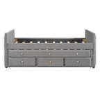 Upholstered Daybed with Twin Size Trundle and Drawers