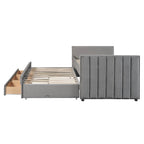 Upholstered Daybed with Twin Size Trundle and Drawers