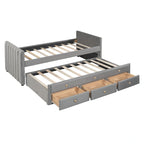 Upholstered Daybed with Twin Size Trundle and Drawers