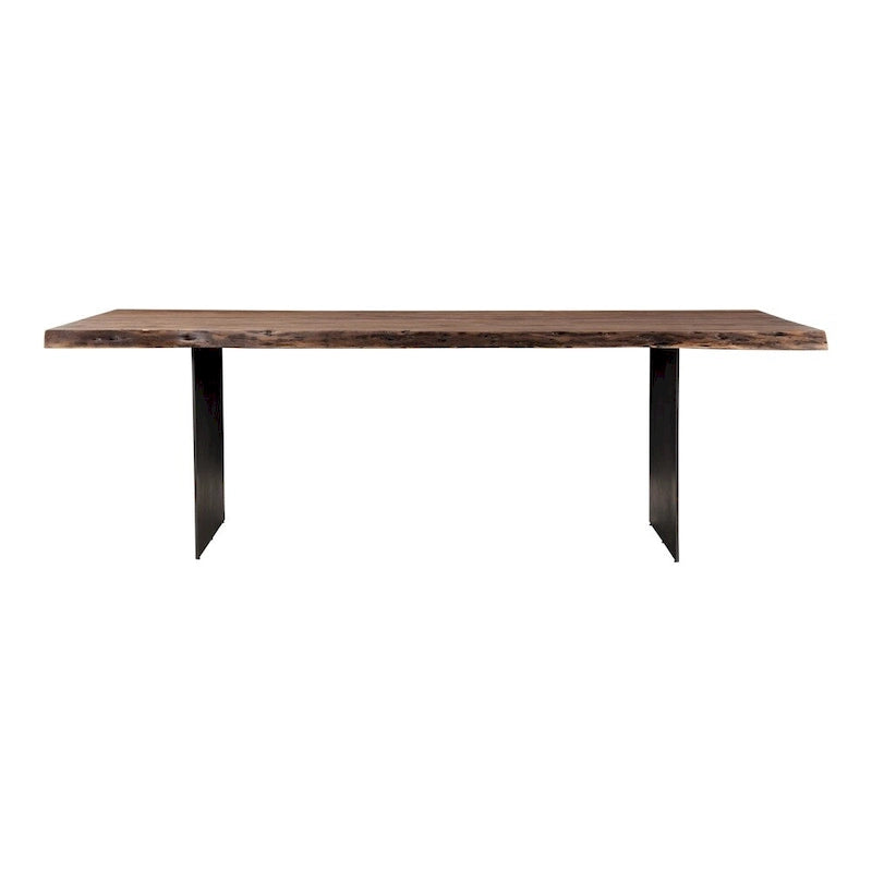 Modern Live Edge Acacia and Iron Dining Table - 94 x 38