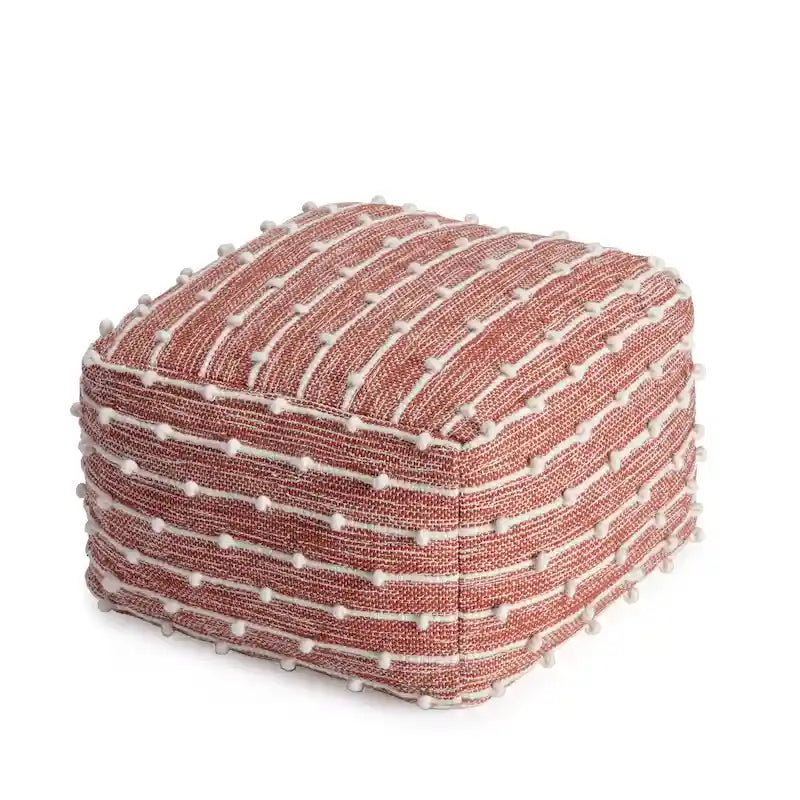22-Inch Square Pouf Ottoman - Handmade Footrest for Living Room, Bedroom, Nursery & Kids Room