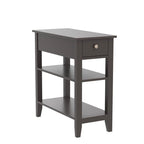 Narrow End Table with Drawer and Shelf - 11.22D x 23.62W x 24.02H