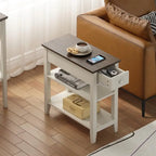Narrow End Table with Drawer and Shelf - 11.22D x 23.62W x 24.02H