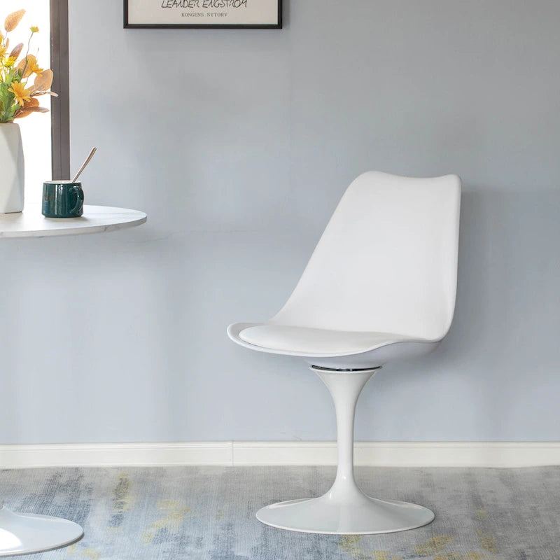 Mid-Century Modern Swivel Side Chair with Cushioned Seat