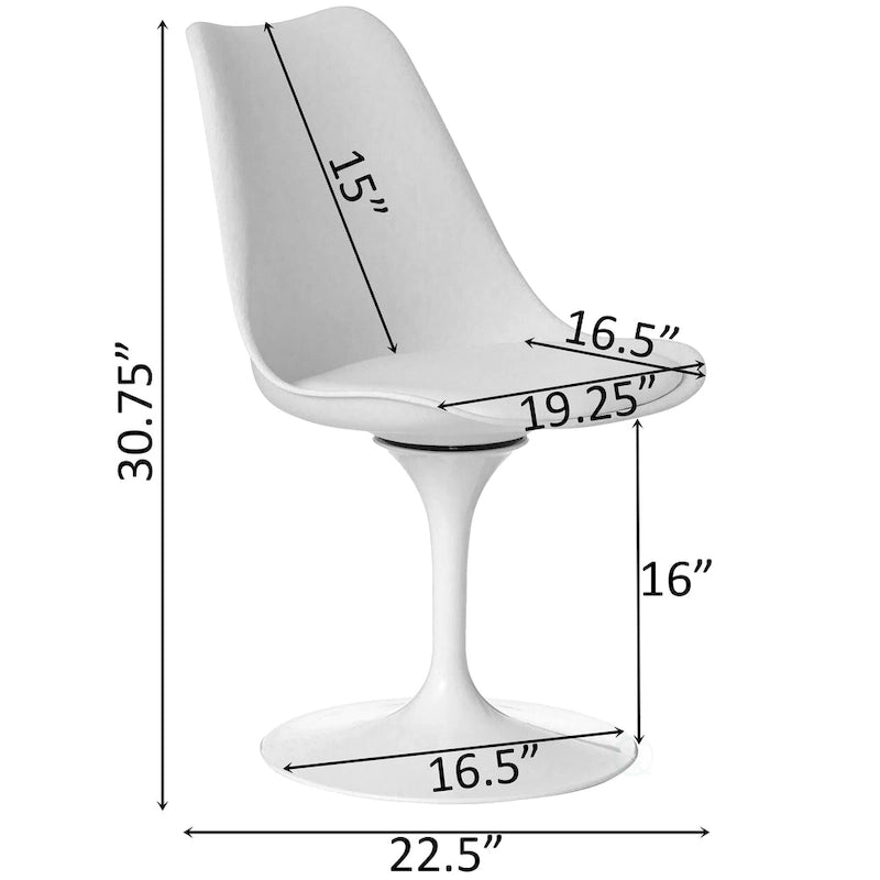 Moderner Mid-Century-Drehsessel mit gepolsterter Sitzfläche