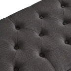 Banc ottoman de rangement capitonné avec boutons et pieds tournés - gris foncé