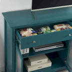 Sideboard Storage Cabinet with Fluted Glass Door and Adjustable Shelves